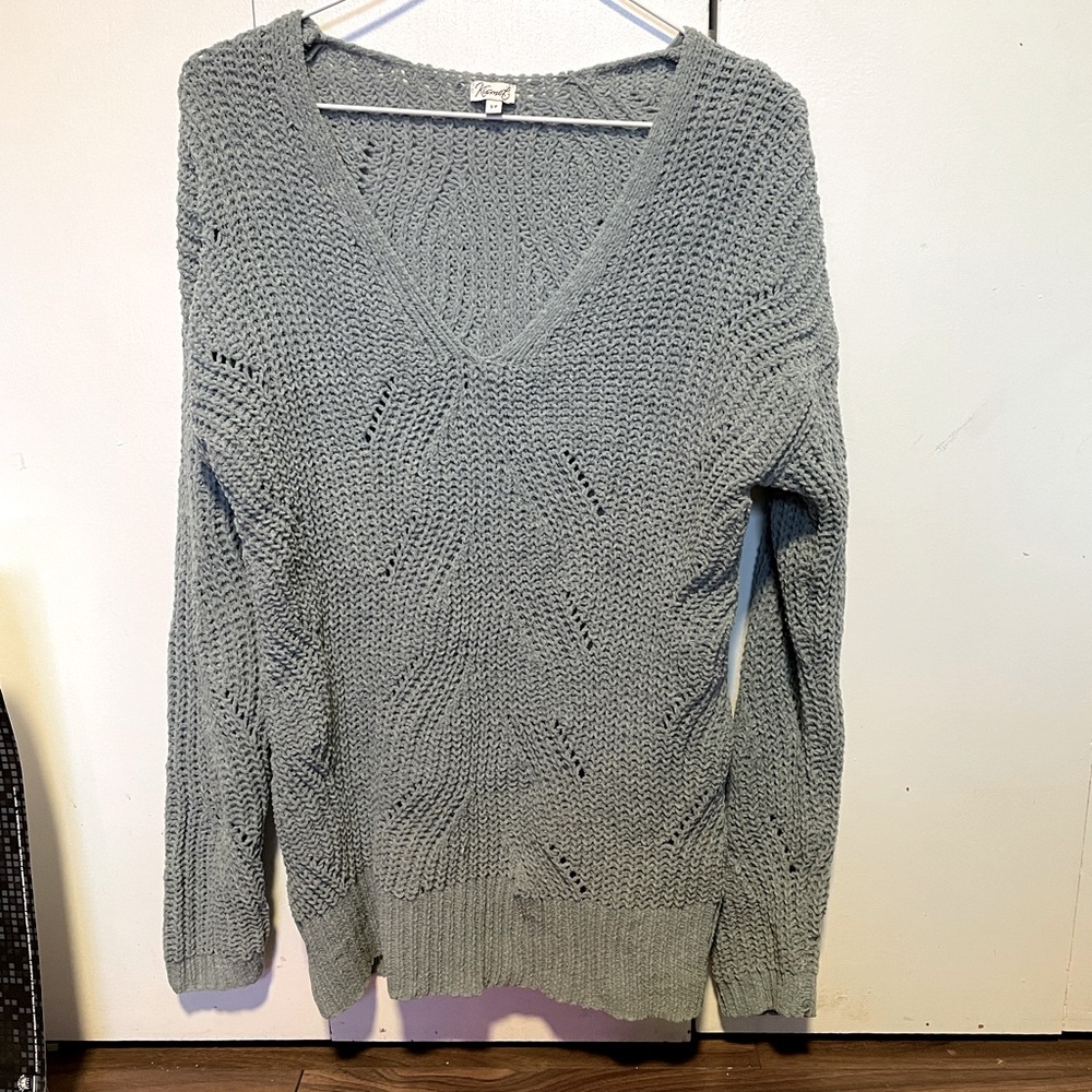 Gorgeous, light sage colour knitted sweater